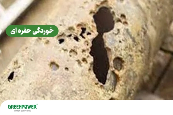 یکی از انواع خوردگی چیلر، خوردگی نقطهای است که در تصویر نشان داده شده است.