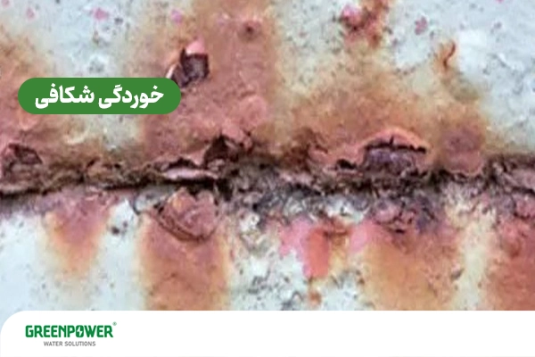 روشهای جلوگیری از خوردگی چیلر مانند تصویر که خوردگی شکافی را نشان میدهد آموزش داده میشود.