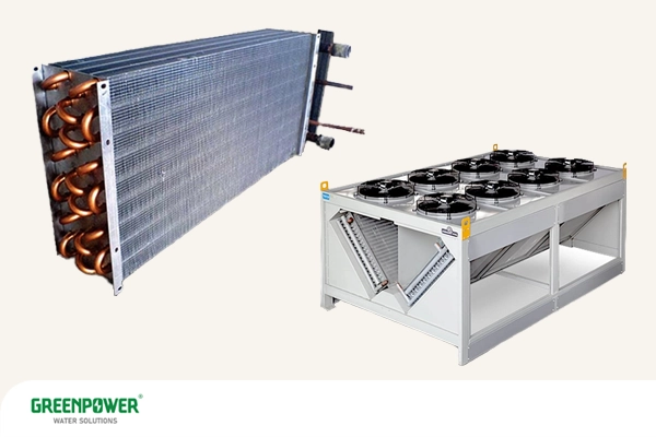 در این تصویر کندانسور و اواپراتور در کنار یکدیگر قرار گرفته شده تا فرق کندانسور با اواپراتور را متوجه شوید.