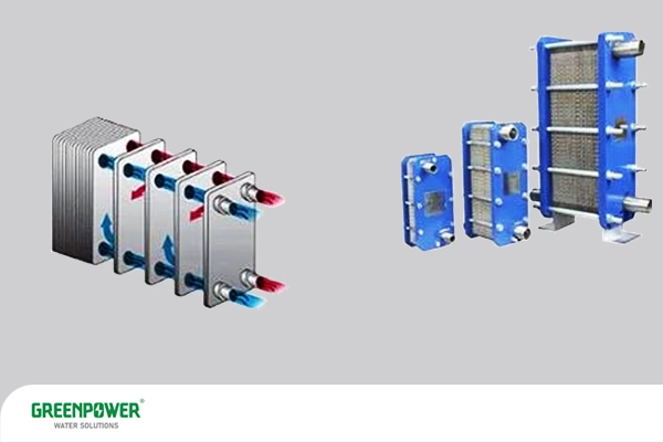 تصویر اواپراتور صفحه‌ای در سیستم تبرید و تهویه مطبوع؛ نمونه‌ای از انواع اواپراتور چیست با صفحات فلزی و ورودی خروجی سیال
