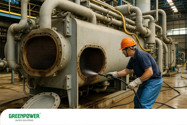 اورهال تجهیزات و شستشوی چیلر جذبی توسط تکنسین