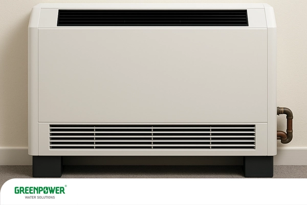 تصویر فن کویل زمینی نصب شده در داخل ساختمان