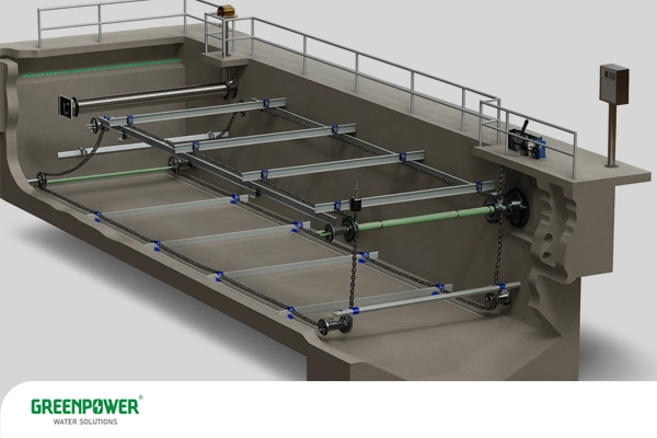 نمایی از کلاریفایر مستطیلی در تصفیه‌خانه آب – توضیح اینکه کلاریفایر چیست و چگونه با ته‌نشینی و جمع‌آوری لجن، باعث شفاف‌سازی و تصفیه بهتر آب می‌شود.